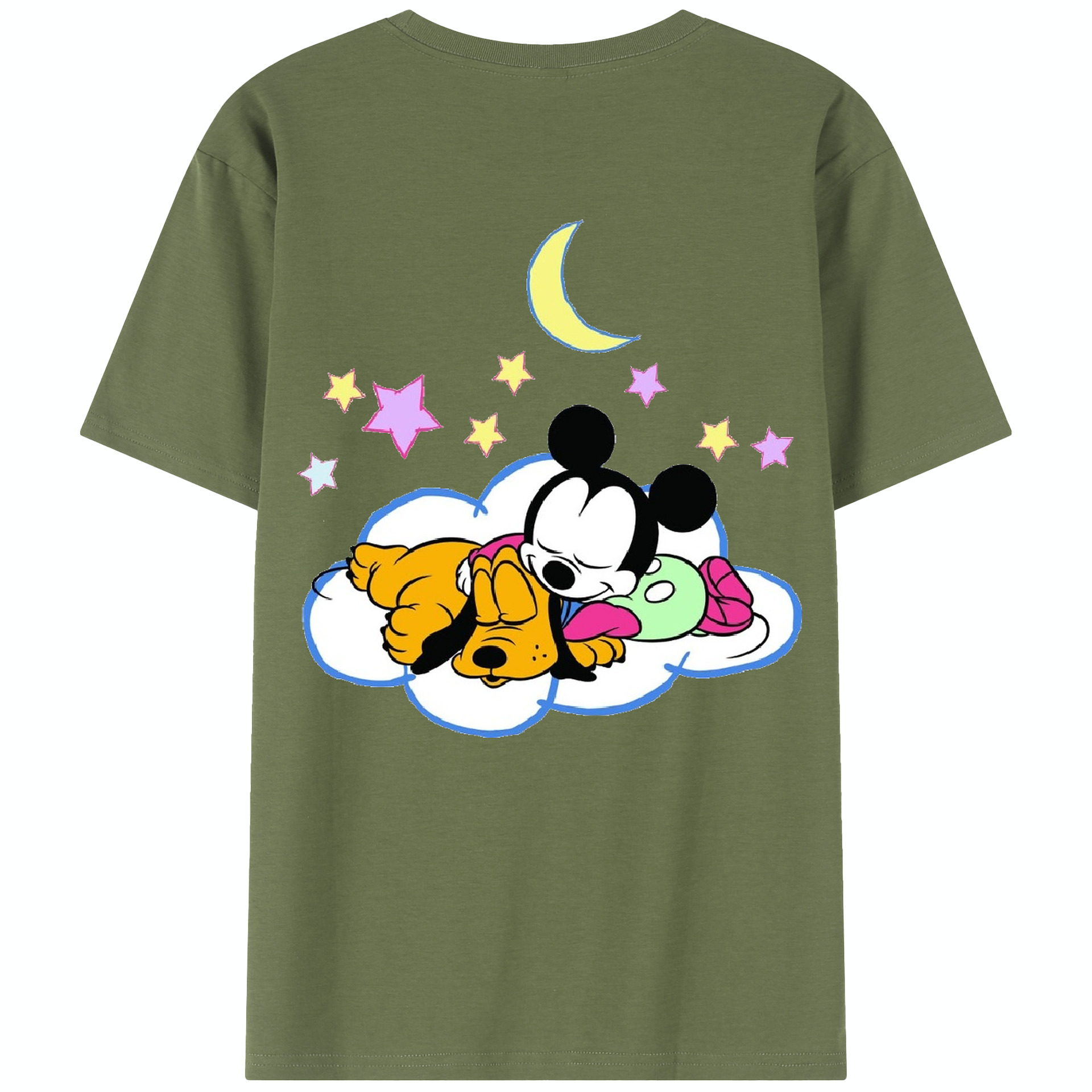 （画像用） ミッキーマウス Mickey Mouse 綿100％半袖Tシャツ（背面プリント）